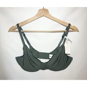 AERIE SMOOTHEZ Sheer Unlined‎ Underwired Green Full Coverage Bra 34D NWT